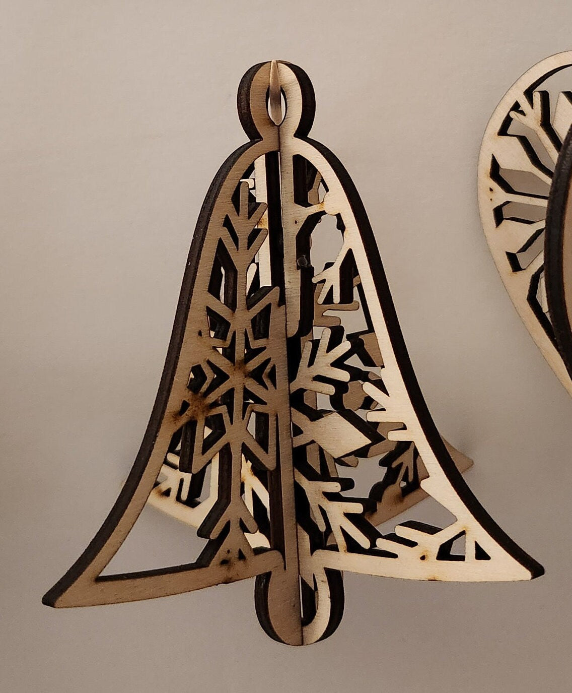 3D Wooden Christmas Ornaments - Set of 6
