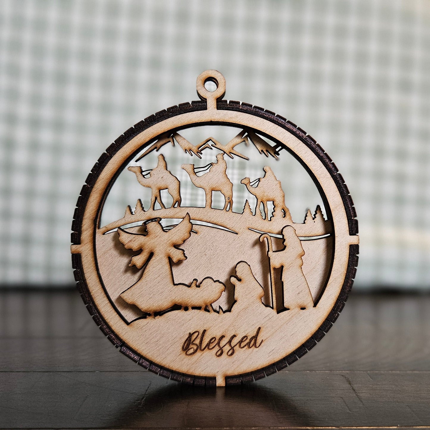 "Blessed" Wooden Christmas Ornament