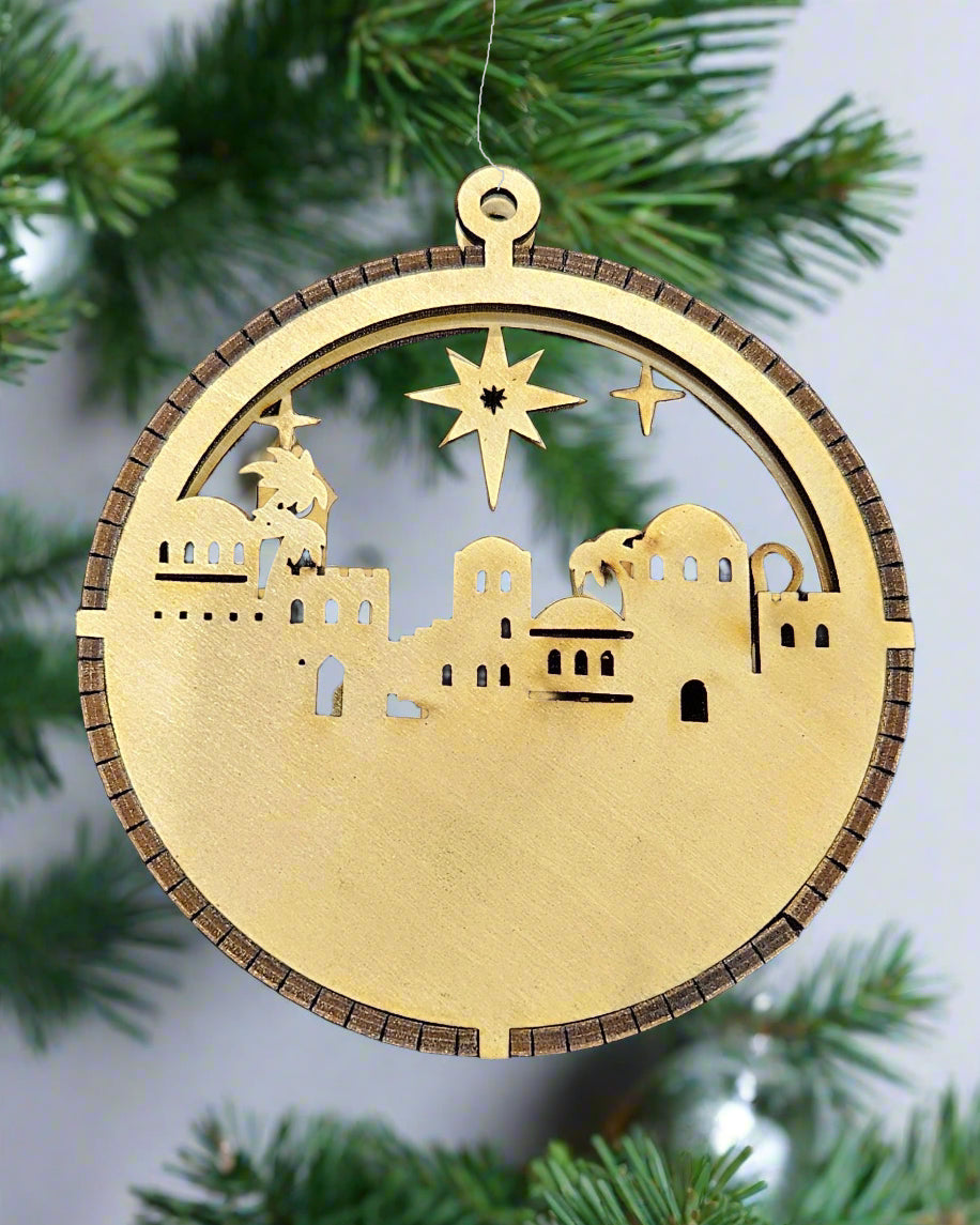 "Silent Night" Wooden Christmas Ornament