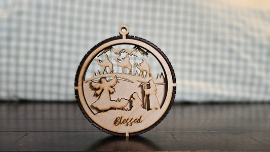 "Blessed" Wooden Christmas Ornament