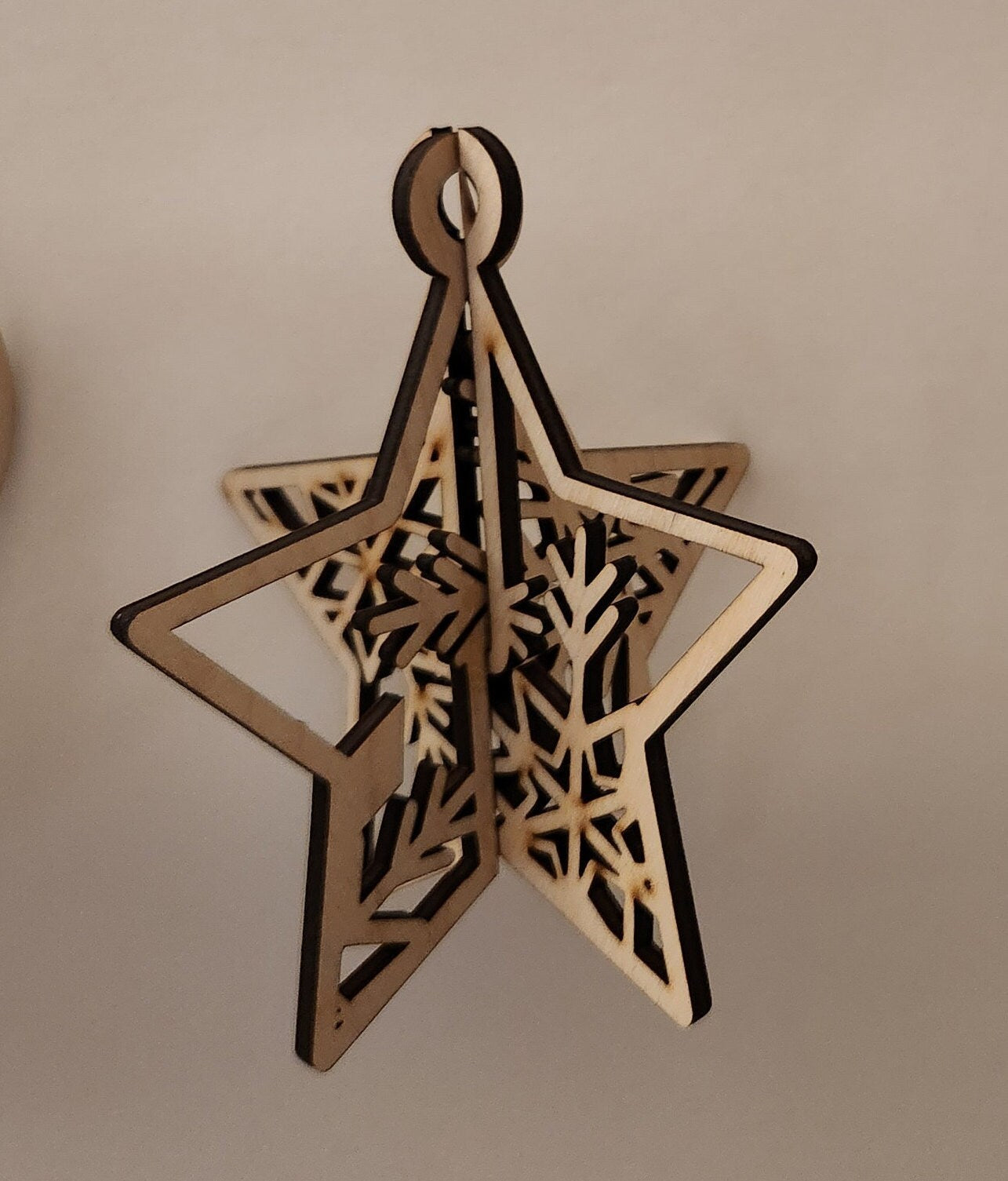 3D Wooden Christmas Ornaments - Set of 6